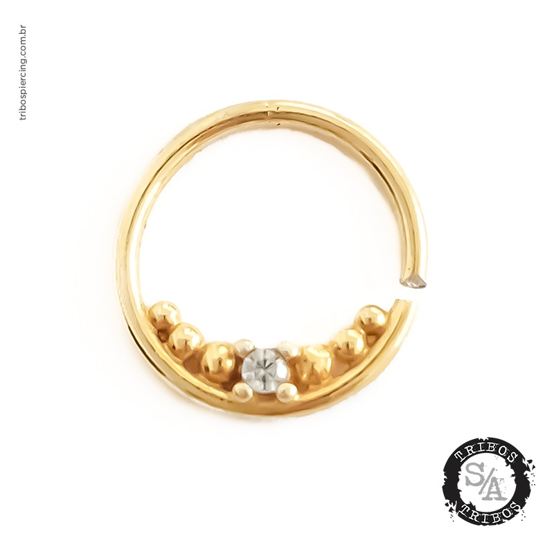 Tribos Piercing Indiano com Strass em Prata 925 e Banho de Ouro (5)